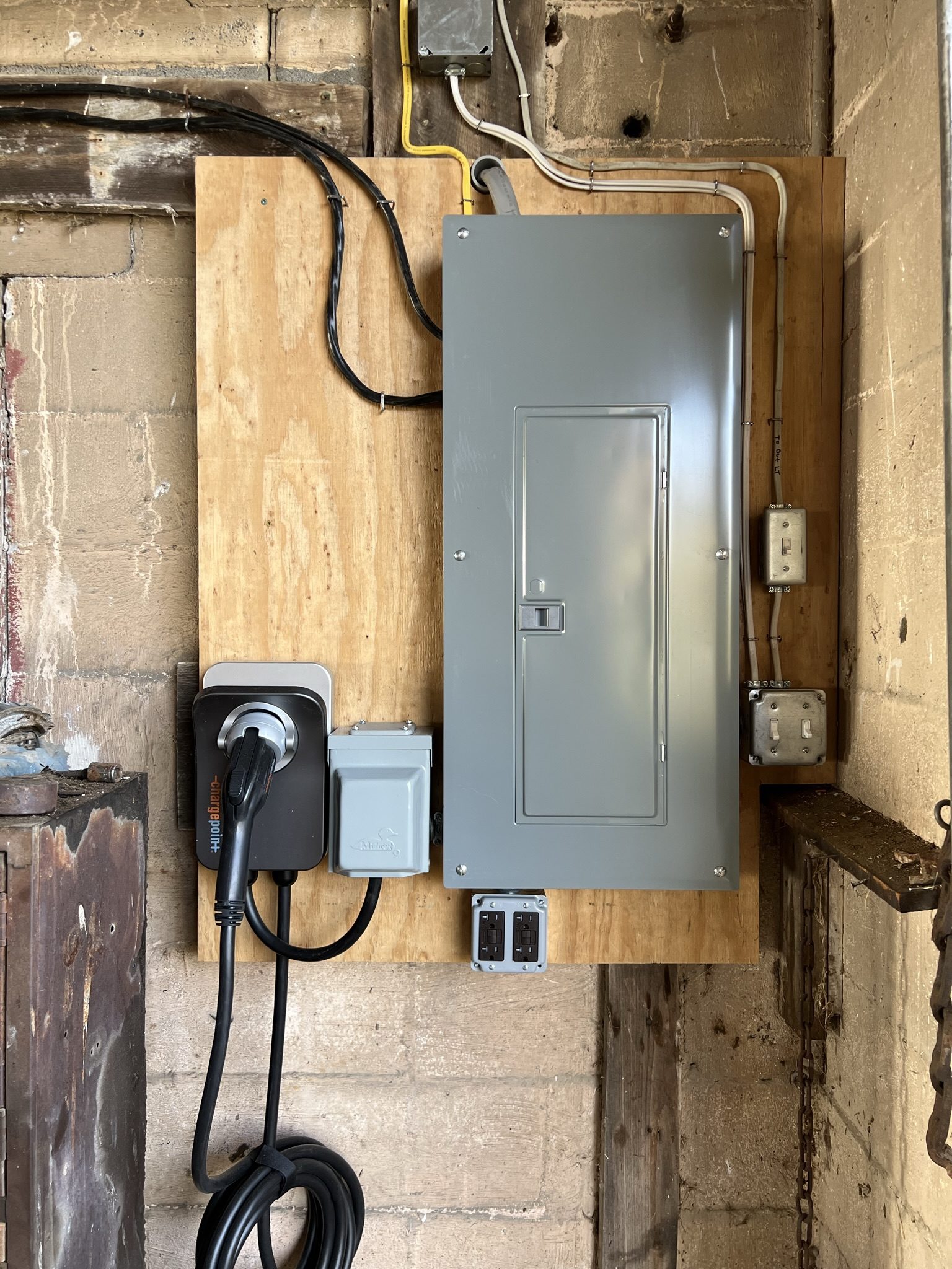 New gray breaker panel cleanly installed after upgrade